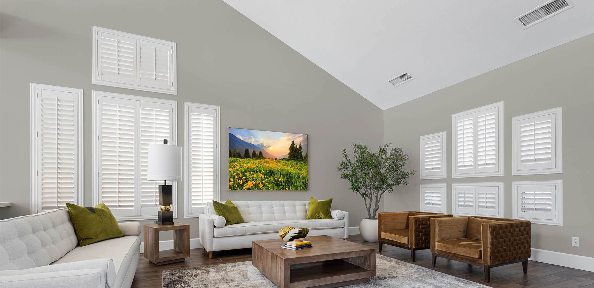 Shutters in a Boston living room